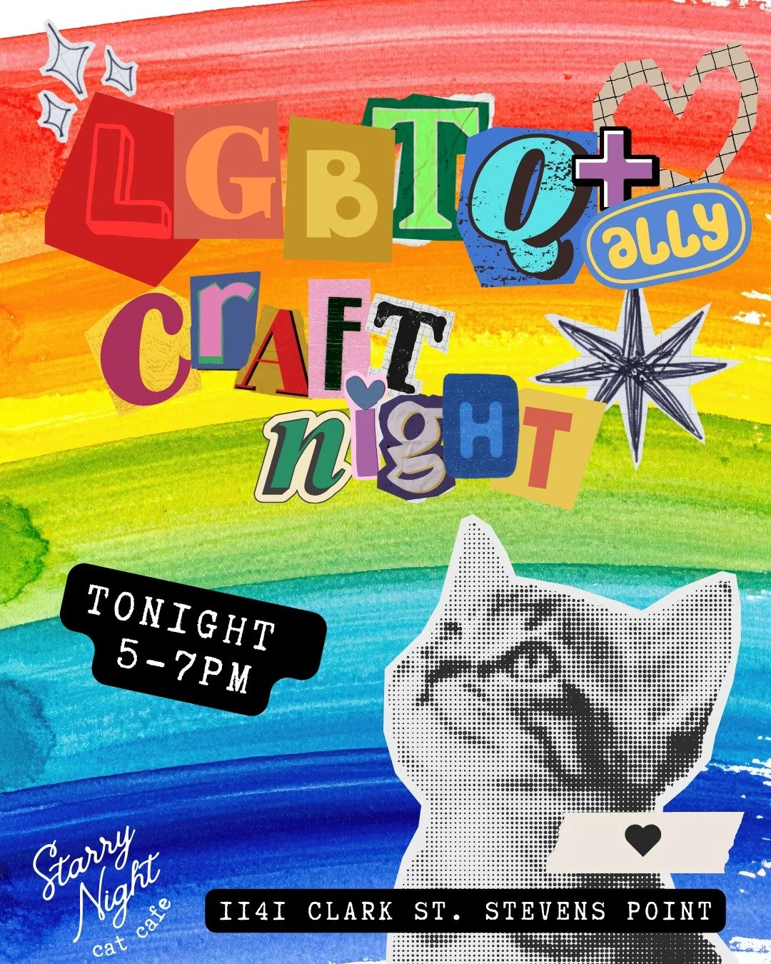 Reminder: LGBTQ+ Ally Craft Night is TONIGHT from 5&ndash;7 PM ✨ Bring your latest creative project, sip on a favorite drink or choose something new off our winter wonderland menu  and connect with like-minded individuals in a welcoming, inclusive en