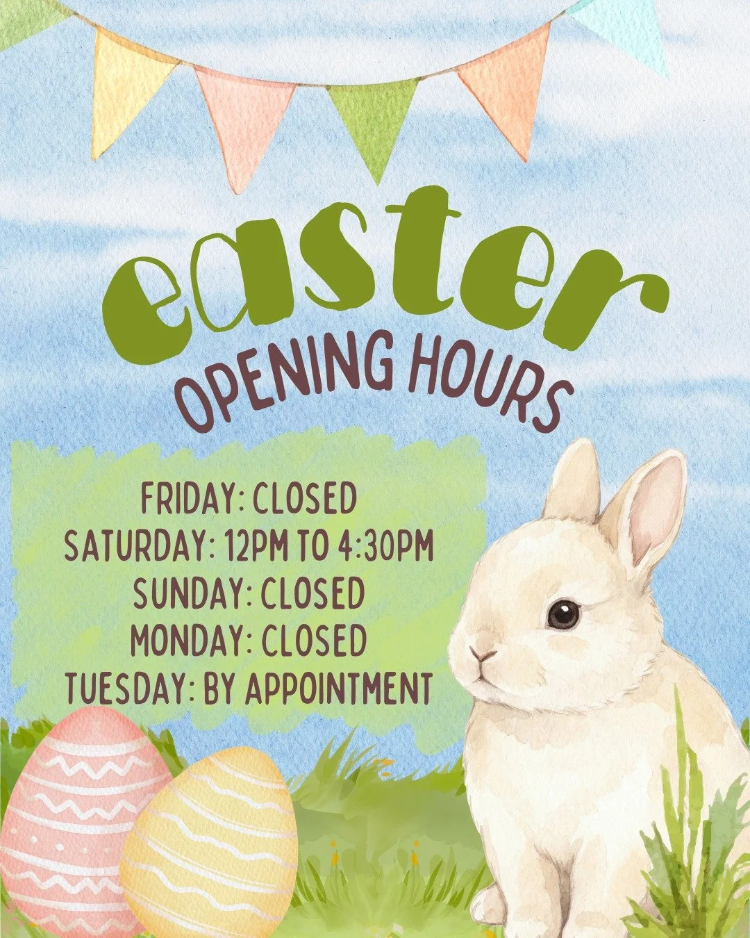 🐰🌷 Holiday Hours at the Saskatoon SPCA 🌷🐰

Wishing everyone a safe and happy Easter weekend!

Please note our adjusted Adoption Centre hours:

&bull; Friday: Closed
&bull; Saturday: Open 12:00 PM &ndash; 4:30 PM
&bull; Sunday: Closed

We will reo