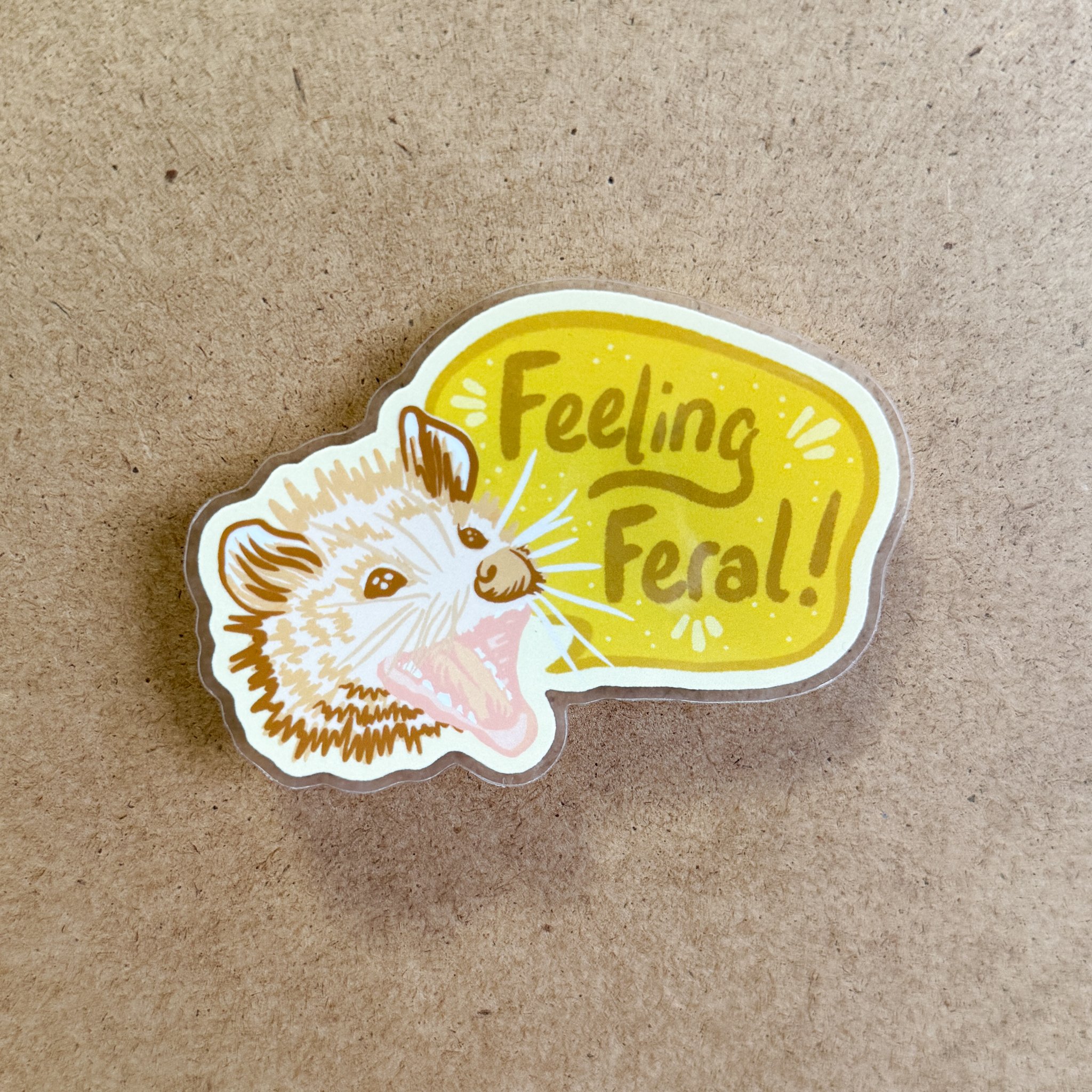 Feeling Feral Possum Sticker