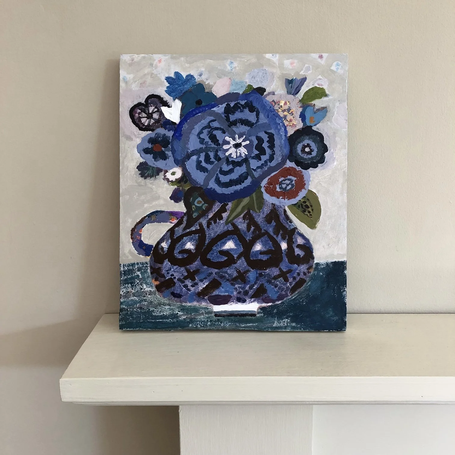 A Vase of Blue Flowers by Andrea Humphries