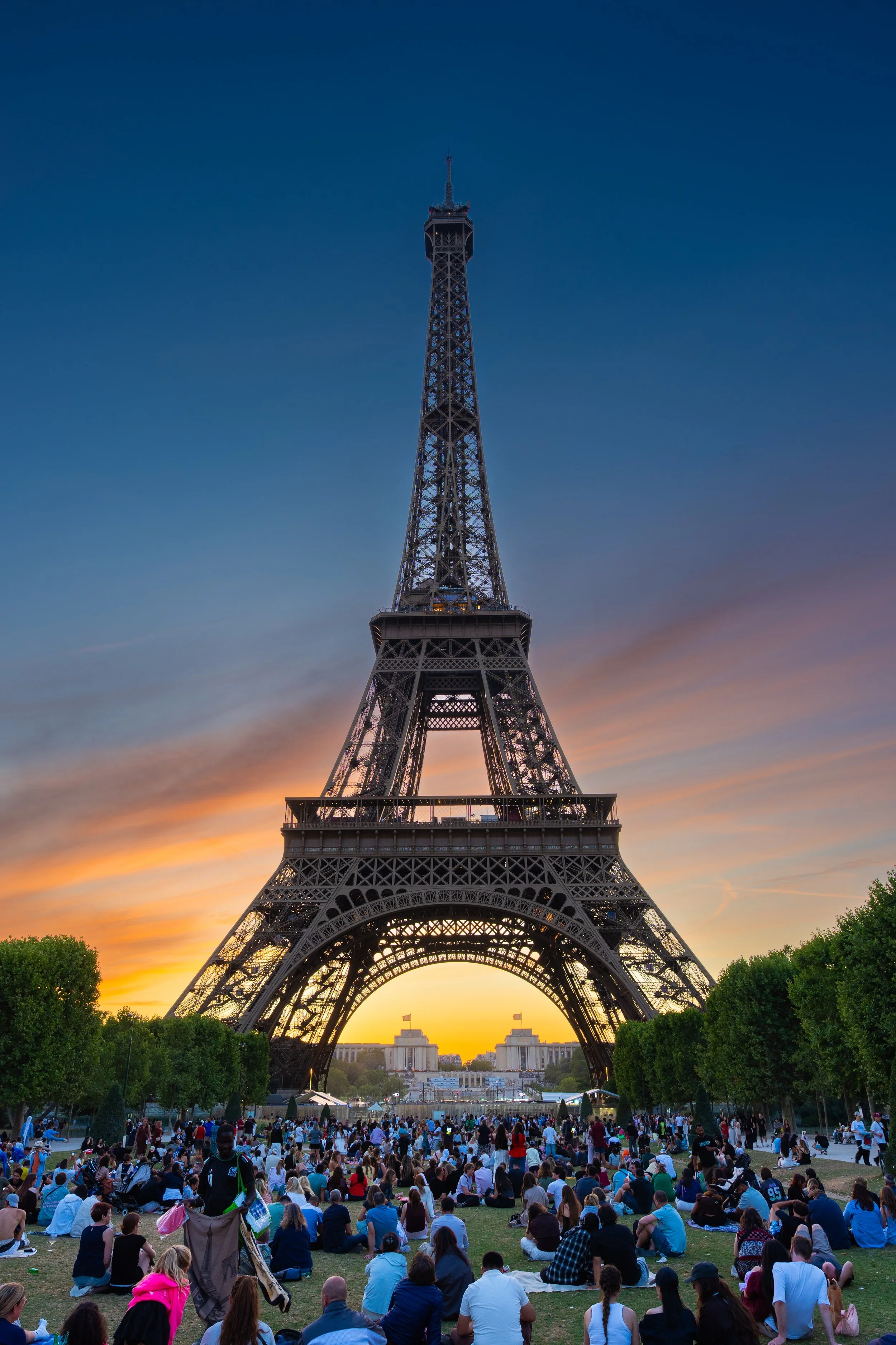 Eiffel Tower at sunset. Taken from Champ-de-Mars
Paris, France