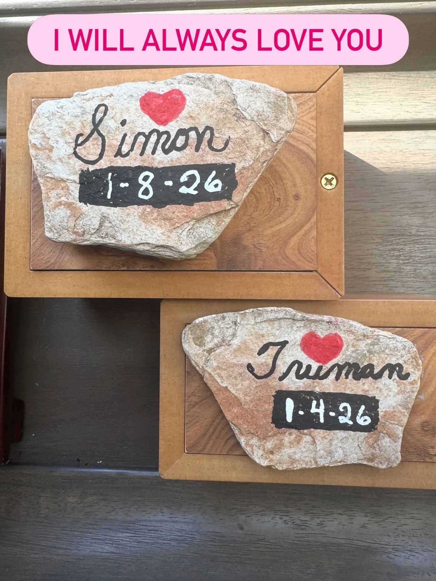 My momma had a rock- it just split in 1/2 -
One small- one large. She decided it would be the little headstones on their ashes. You captured my heart forever and there is not a hole there but a garden from the seeds you planted and nourished through 