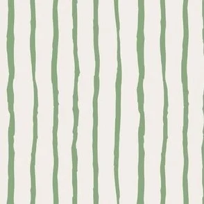 mint green painted wavy stripes on cream