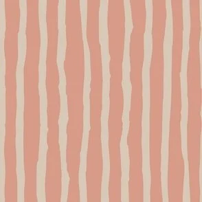 wavy painted beige oak stripes in terracotta orange