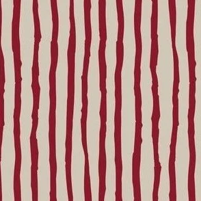 crimson cherry red painted wavy stripes on beige design