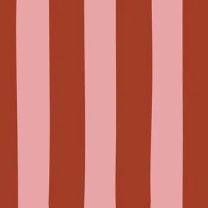 Soft red and warm pink regency balanced striped pattern