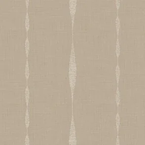 Close-up view of khaki brown wallpaper with vertical soft beige textured stripe patterns.
