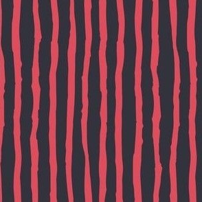 painted wavy crimson cherry red on navy blue design