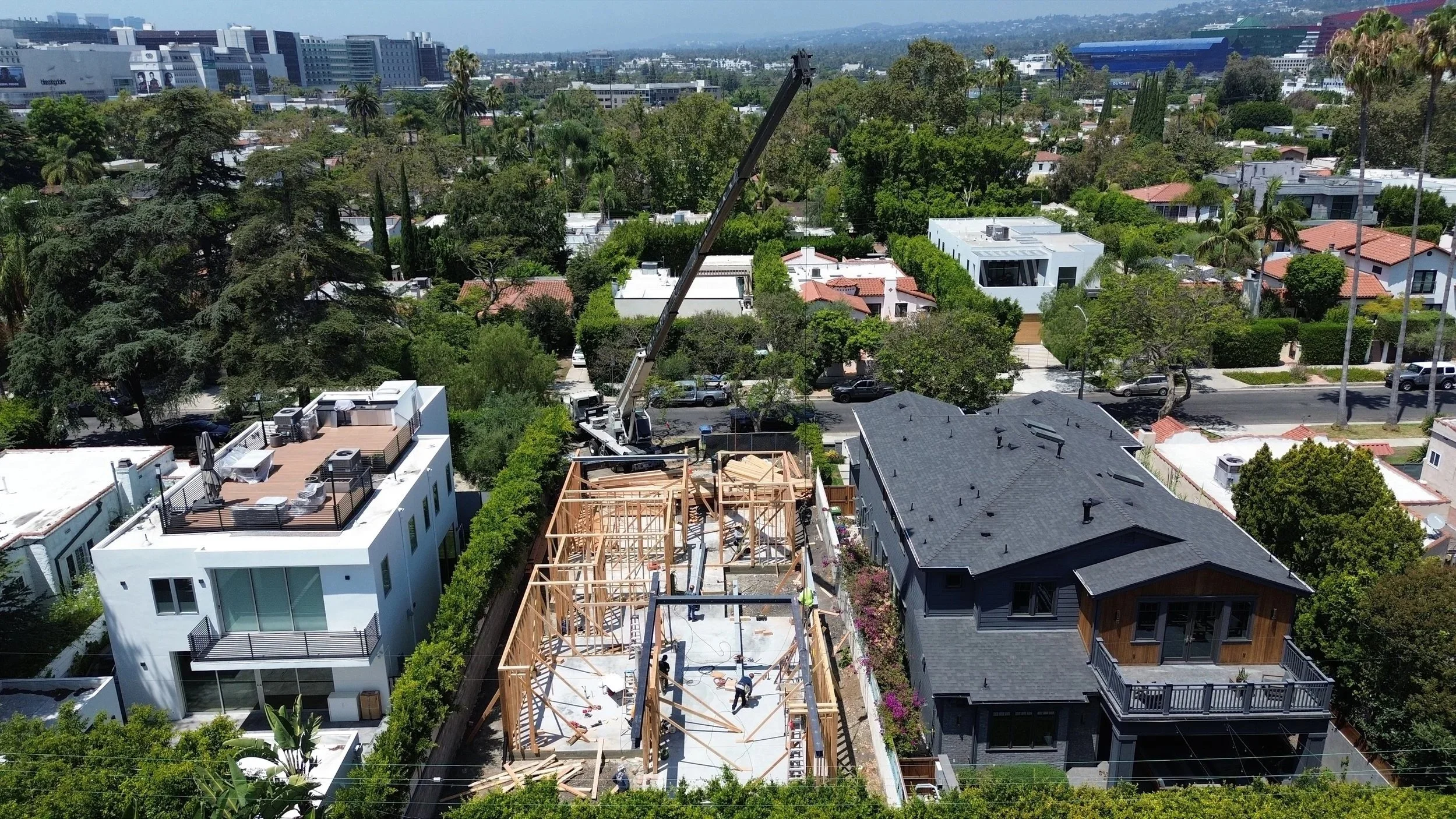 Custom Home in Beverly Grove in the Structural Steel Phase