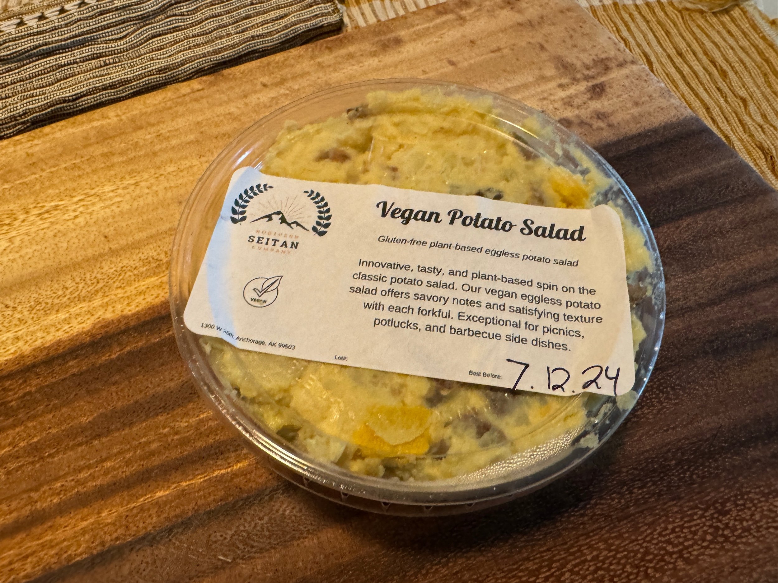 Potato salad in package for Alaska Vegan website. Jpg.
