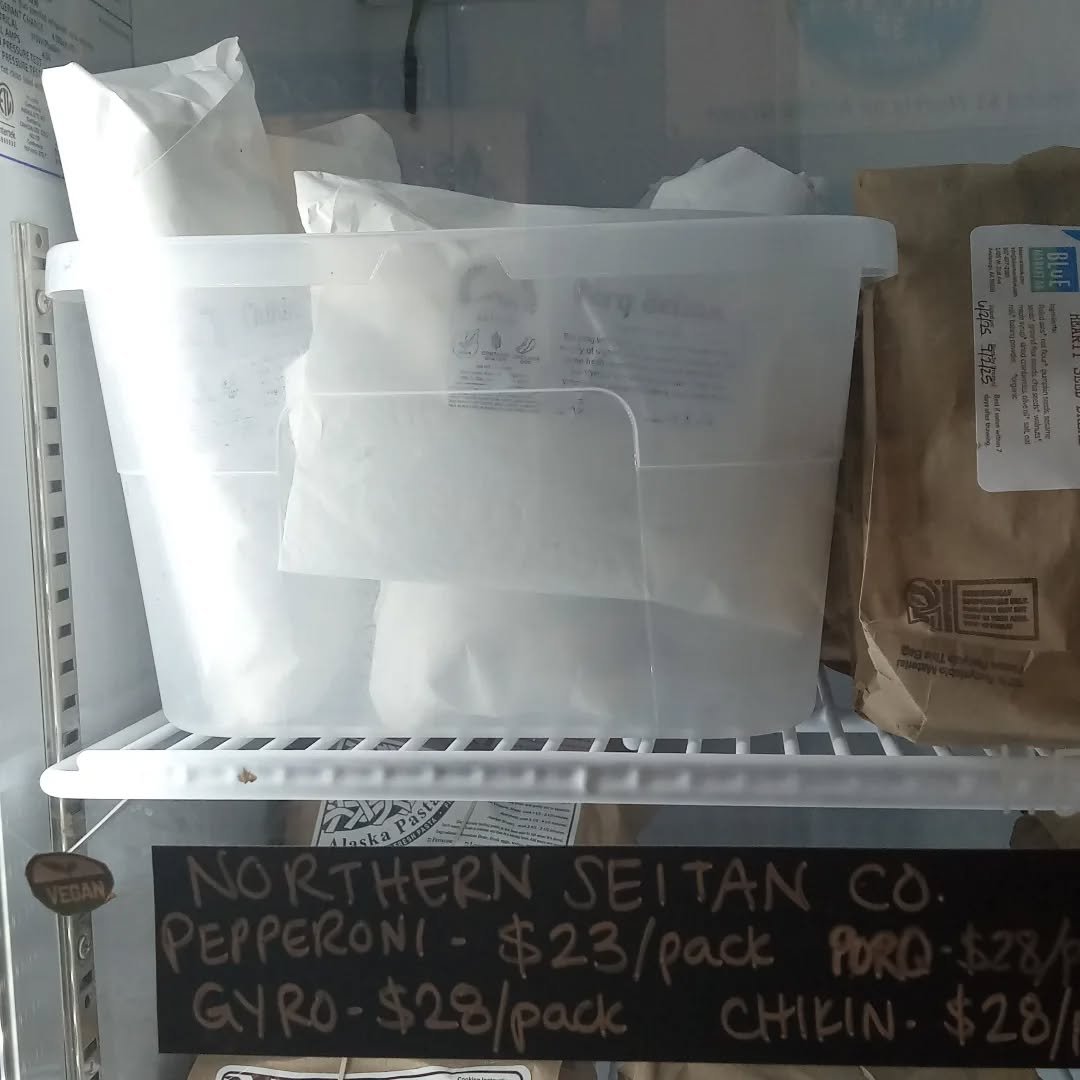 Don't forget you can pick up our products @bluemarketak! They have chikin, gyro, and pepperoni.