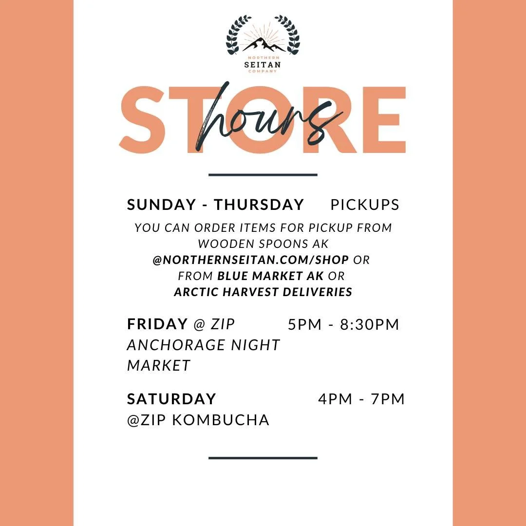 Our schedule this week:

@anchoragesummernightmarket this Friday

@zip_kombucha this Saturday

Orders for pickup Tuesday - Saturday @woodenspoonsalaska

Make a purchase 7 days a week @bluemarketak

Order a delivery or pickup from @arcticharvestdelive