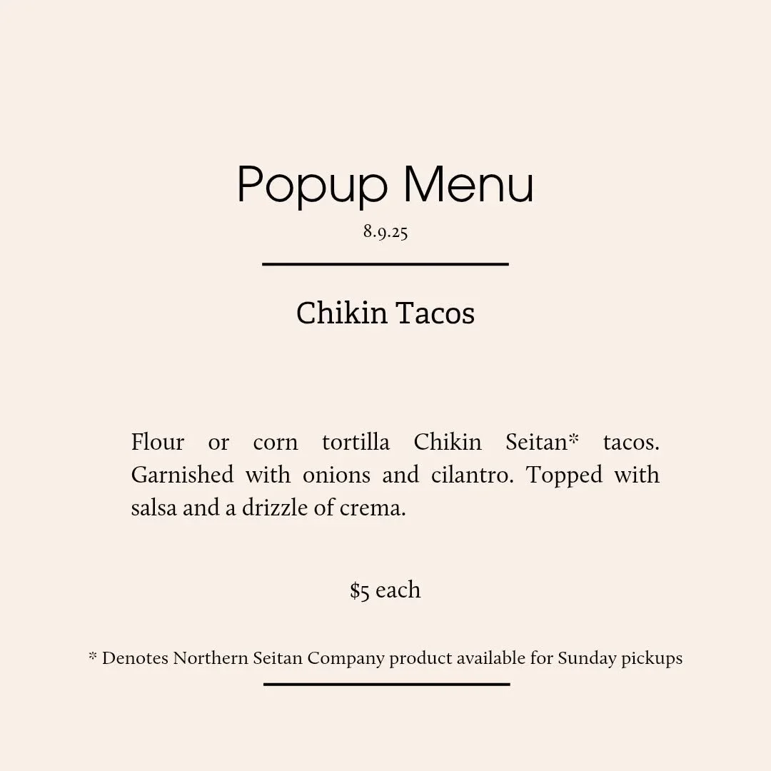 Tonight 4-7 @zip_kombucha! Chikin seitan tacos :)
