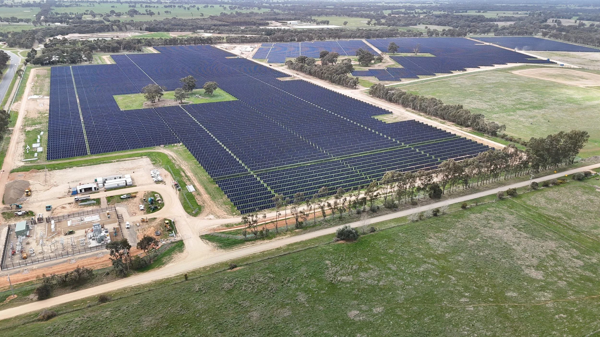 aerial image of Wangaratta Solar Farm