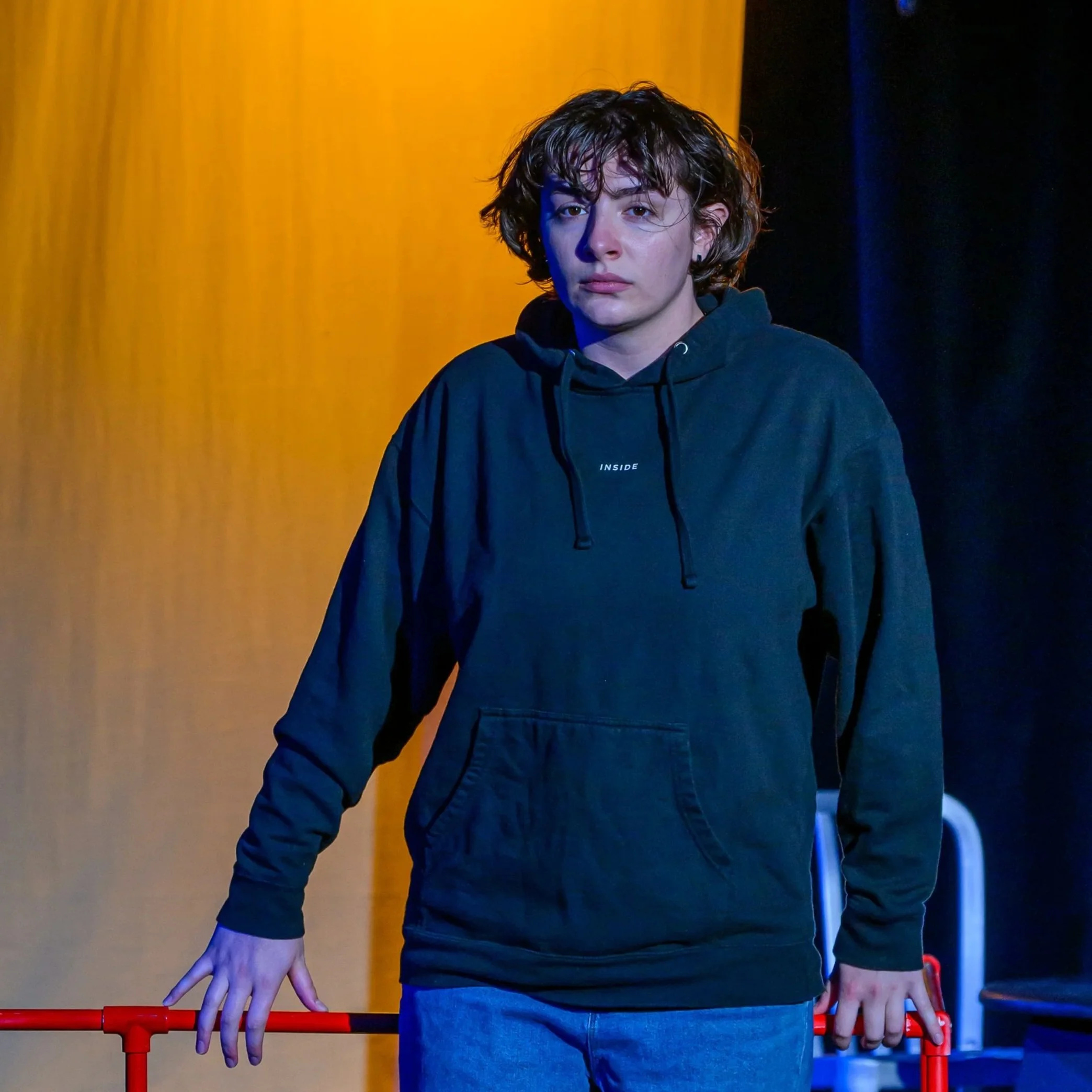 Clara Holland performing in the Young Playwrights Festival at Town Hall Theatre