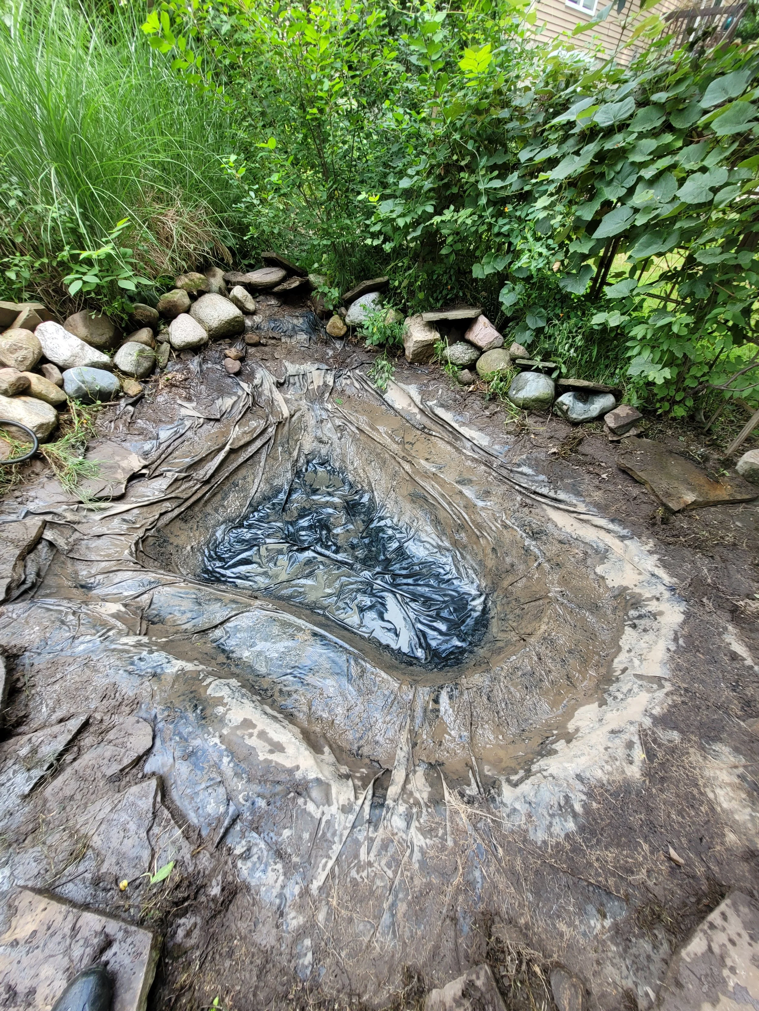 all rock and old liner are removed