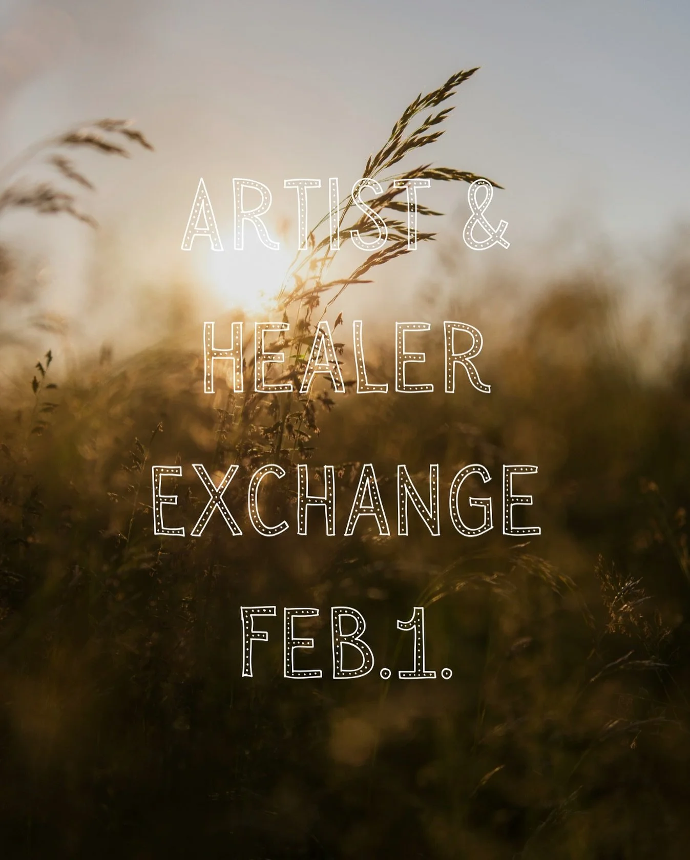 Feb.01. Healer Exchange 🫶 calling artists and healers to share their passion for their work. 

YOU ARE INVITED TO BRING A TOPIC OF YOUR CHOOSING TO&hellip; 
	&bull;	share / present / teach to the circle.
	&bull;	demonstrate on a consenting participa
