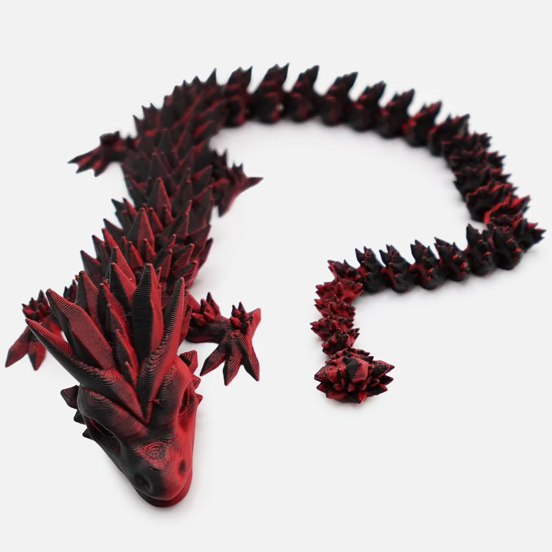 Red And Black 3d Printed Dragons