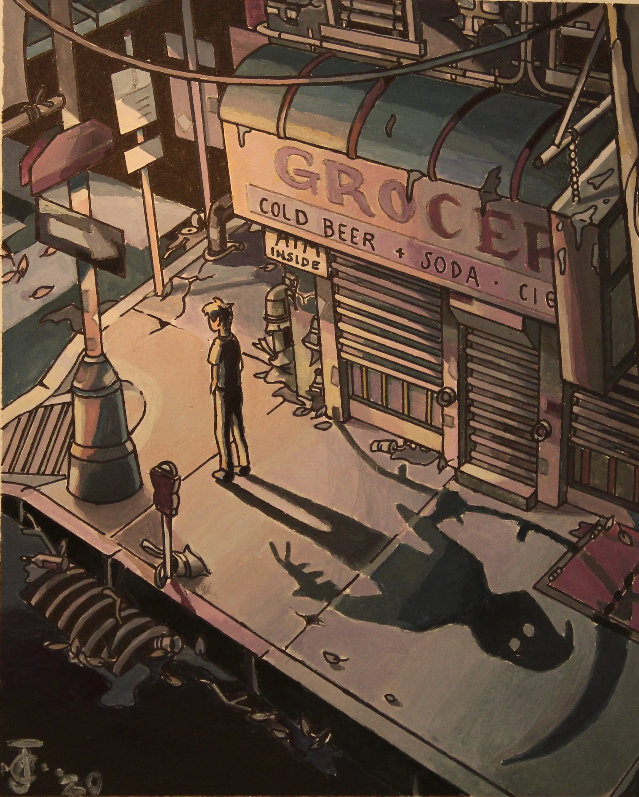 Nightcrawler
8 1/2"x11" 
Gouache, Casein and Ink on watercolor paper