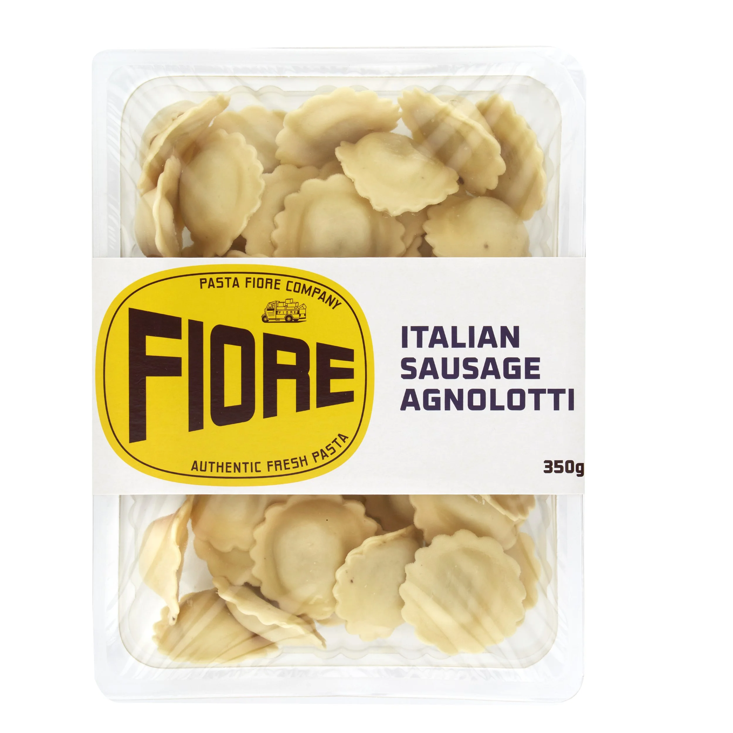 Italian Sausage Agnolotti - 

Savoury and aromatic traditional pork and fennel sausage recipe combined with Tuscan kale enveloped in semolina pasta.