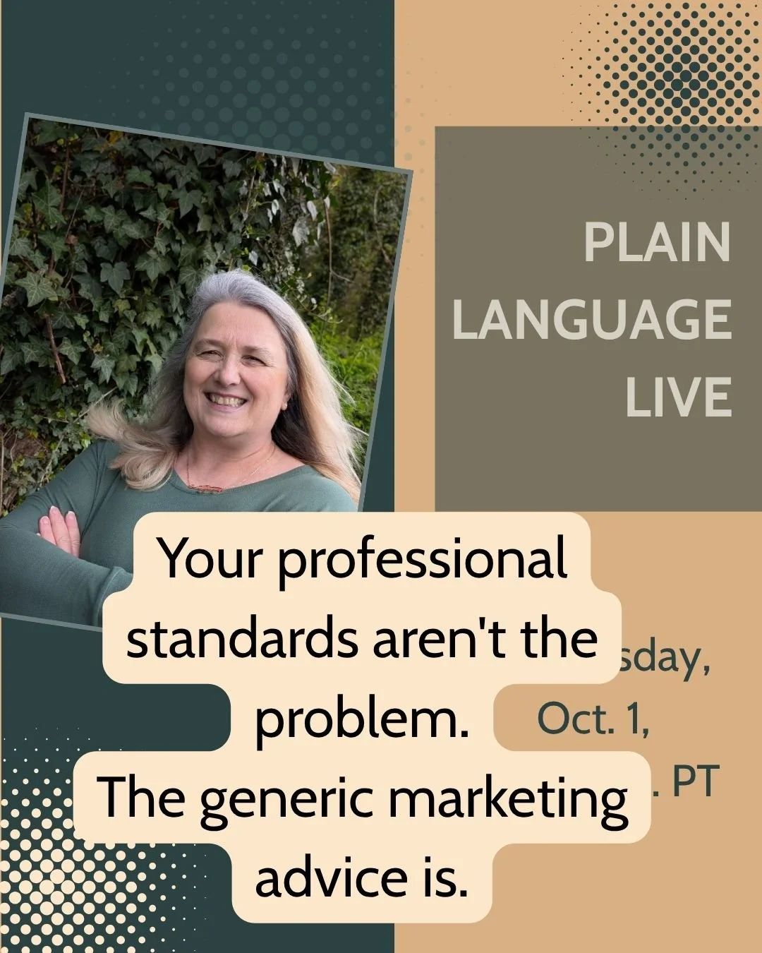Wednesday's live in my Facebook group was about why every generic marketing course feels wrong for nutrition professionals.

The biggest thing that came up:
You're trying to walk this impossible line between being relatable and maintaining credibilit