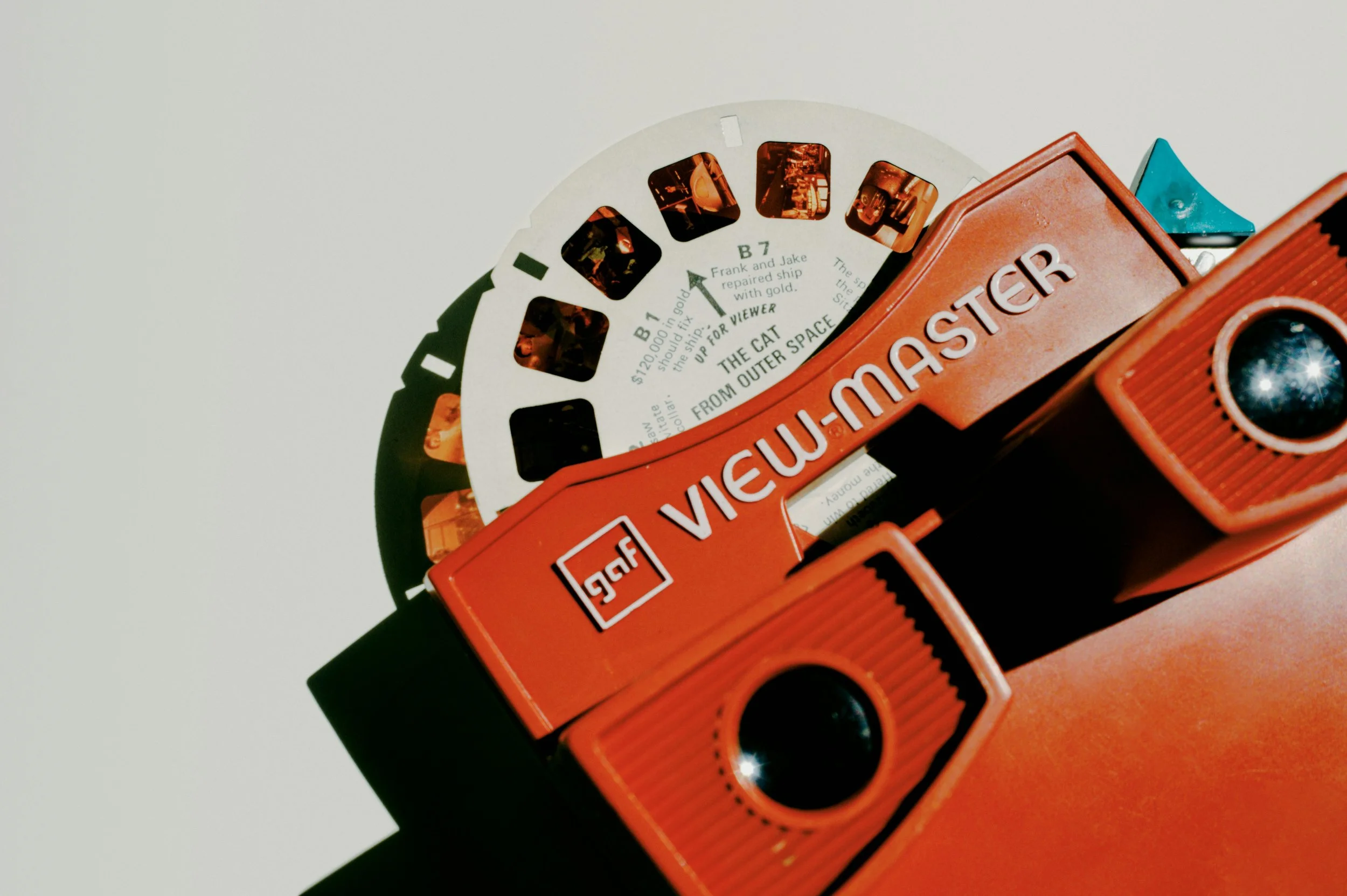 A red View-Master with a reel
