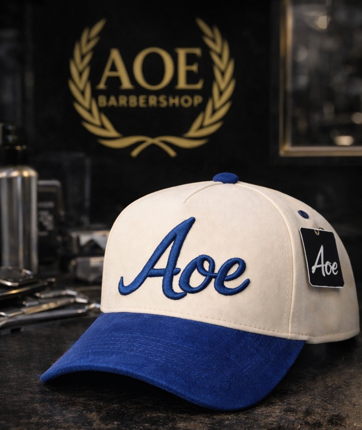 AOE Royal Blue Cap

The Royal Brim AOE hat features a clean cream crown with a bold royal blue brim &mdash; built to stand out while keeping the classic AOE look. Premium feel, everyday wear.

Rep the brand.
Available now at the shop.

📍 AOE Barbers
