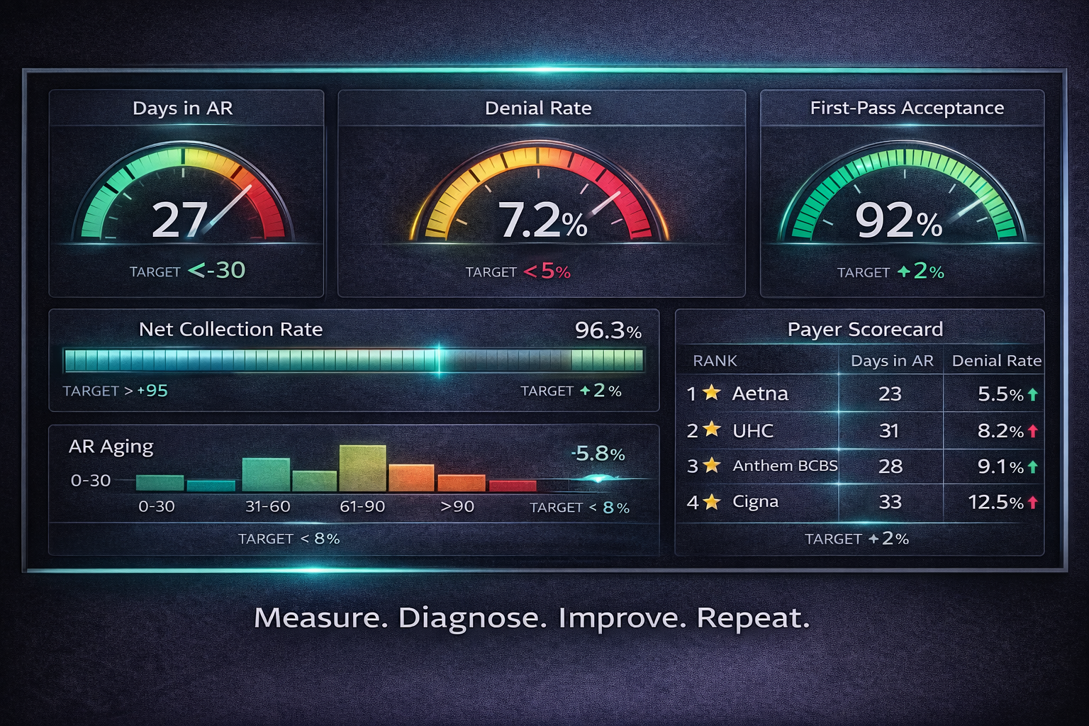 RCM performance dashboard visualization