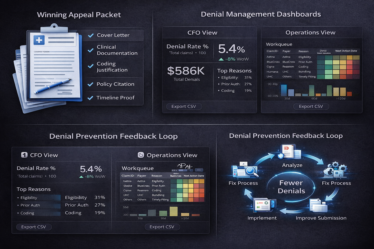 Denial management strategies infographic