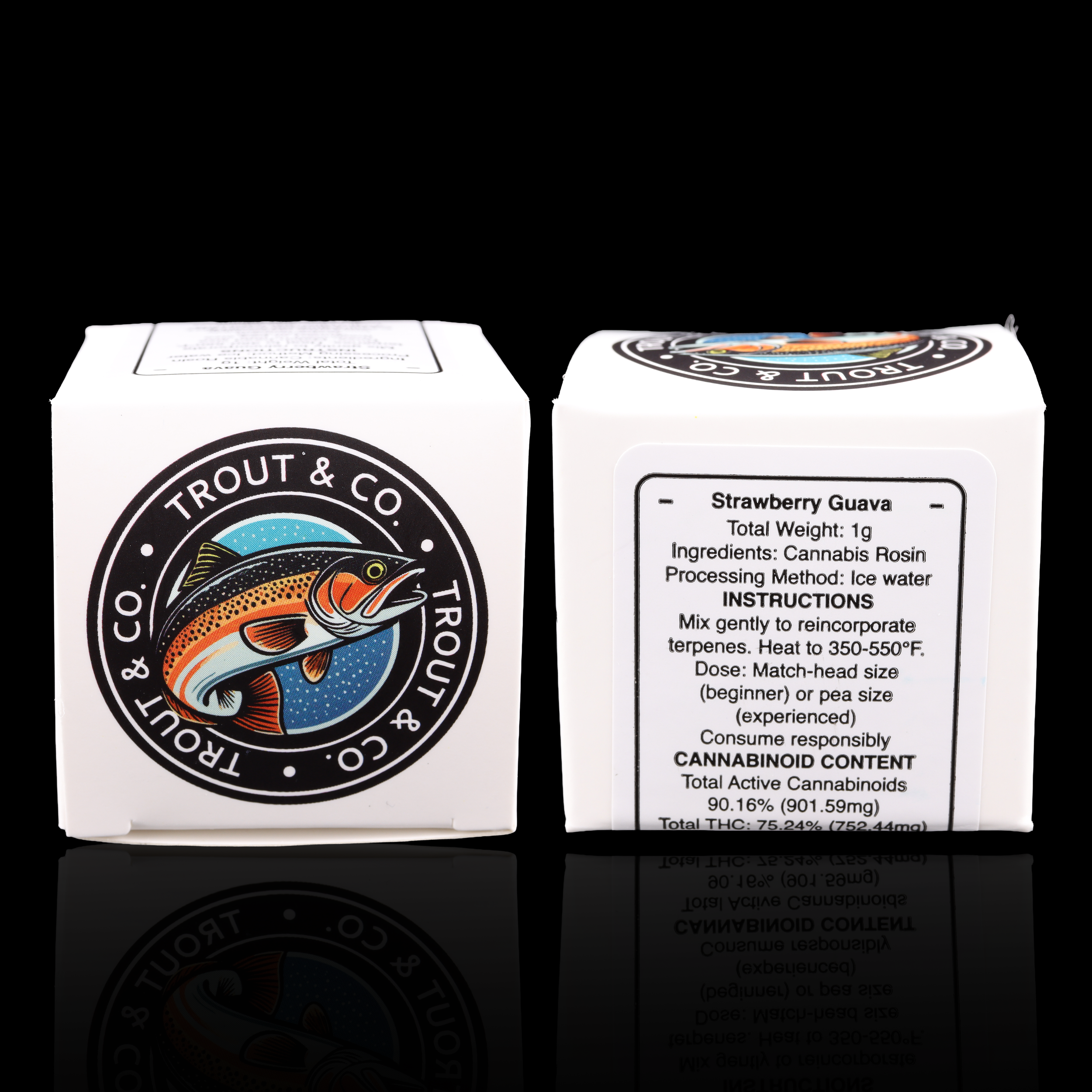 Strawberry-Guava-live-rosin-strain-by-Trout-&-Co-packaging