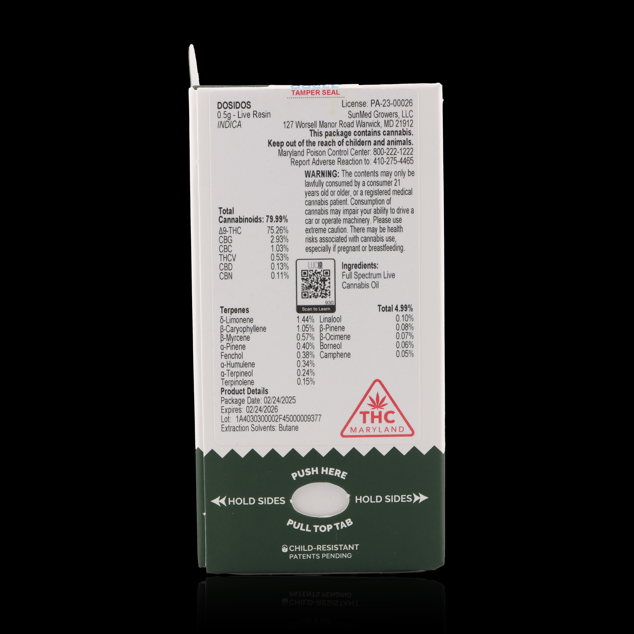 Back of Dosidos packaging