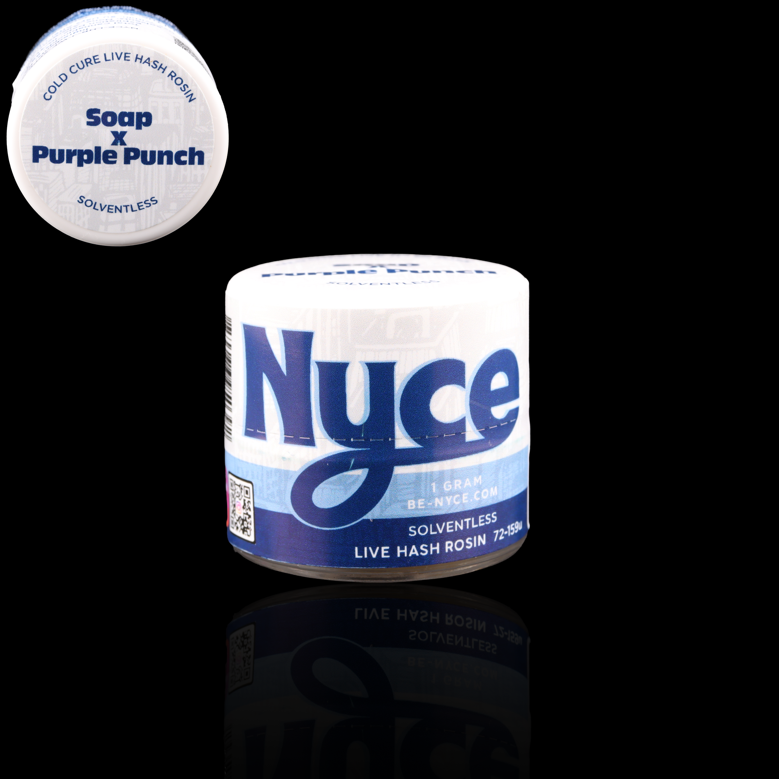 Soap-x-Purple-Punch-live-rosin-strain-by-NYCE-packaging