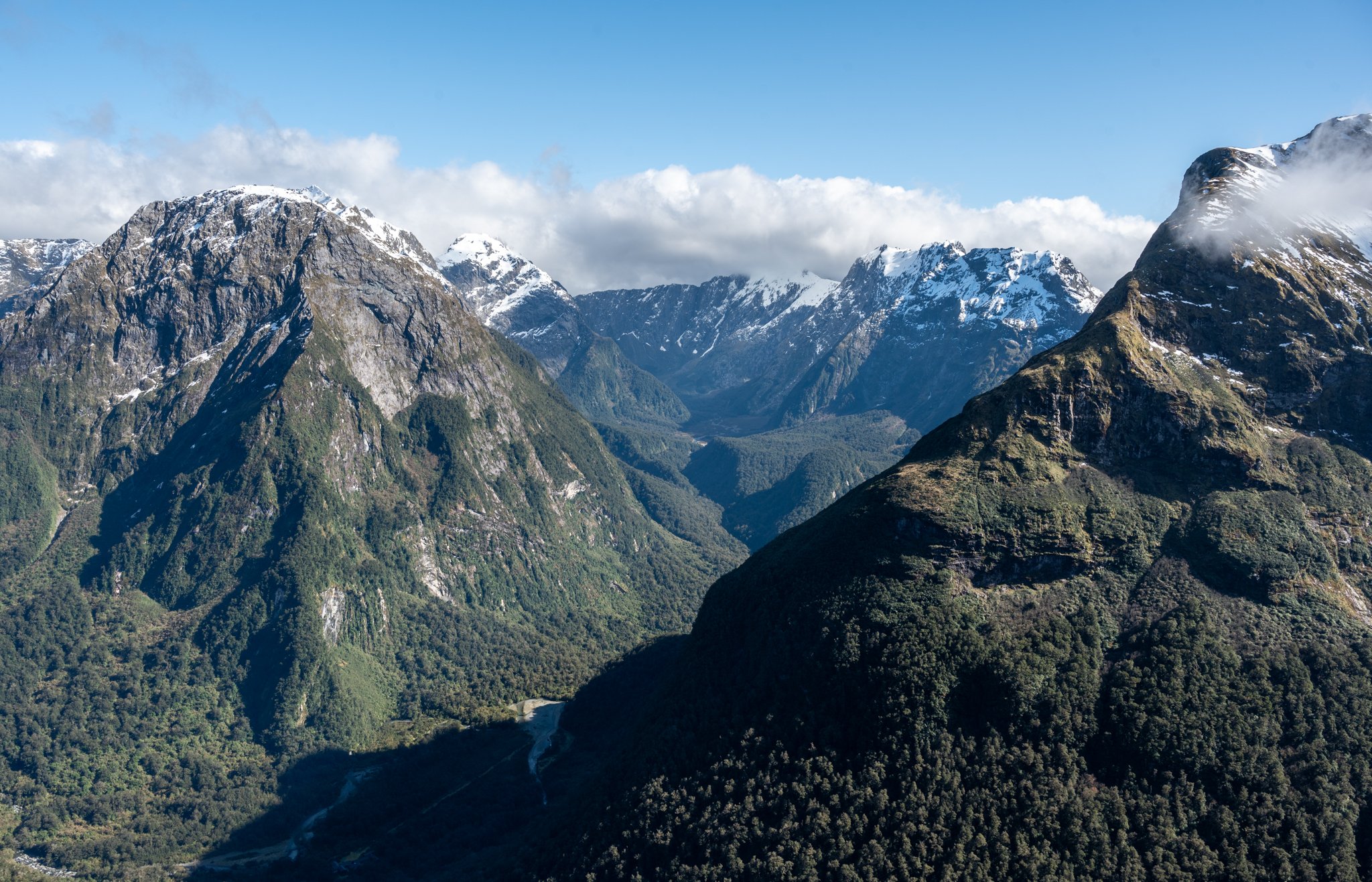Deep, glacier-carved valley of the Arthur river. 
