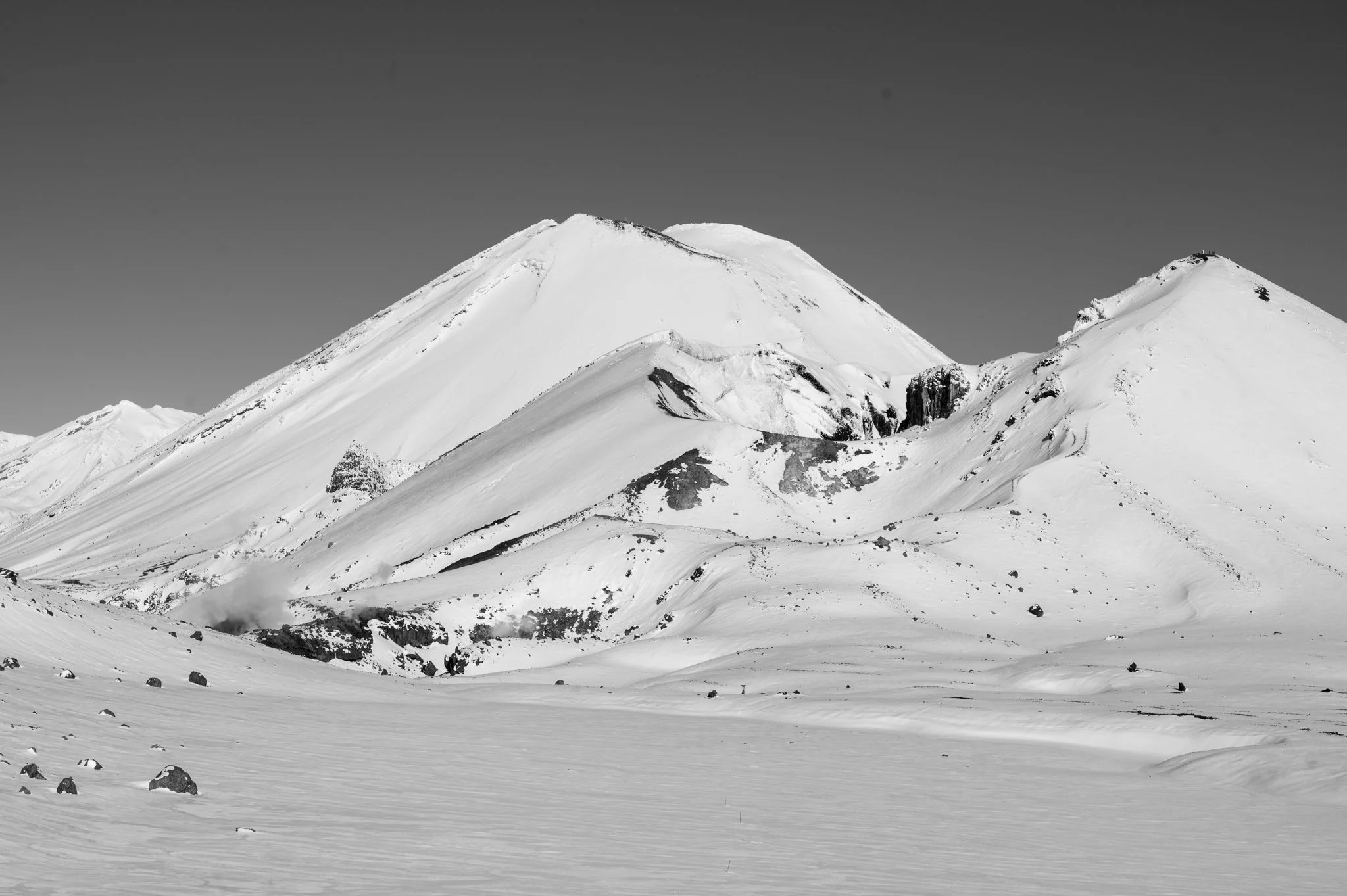 Winter magic on Tongariro Crossing - Red Crater and Ngauruhoe at the back. 