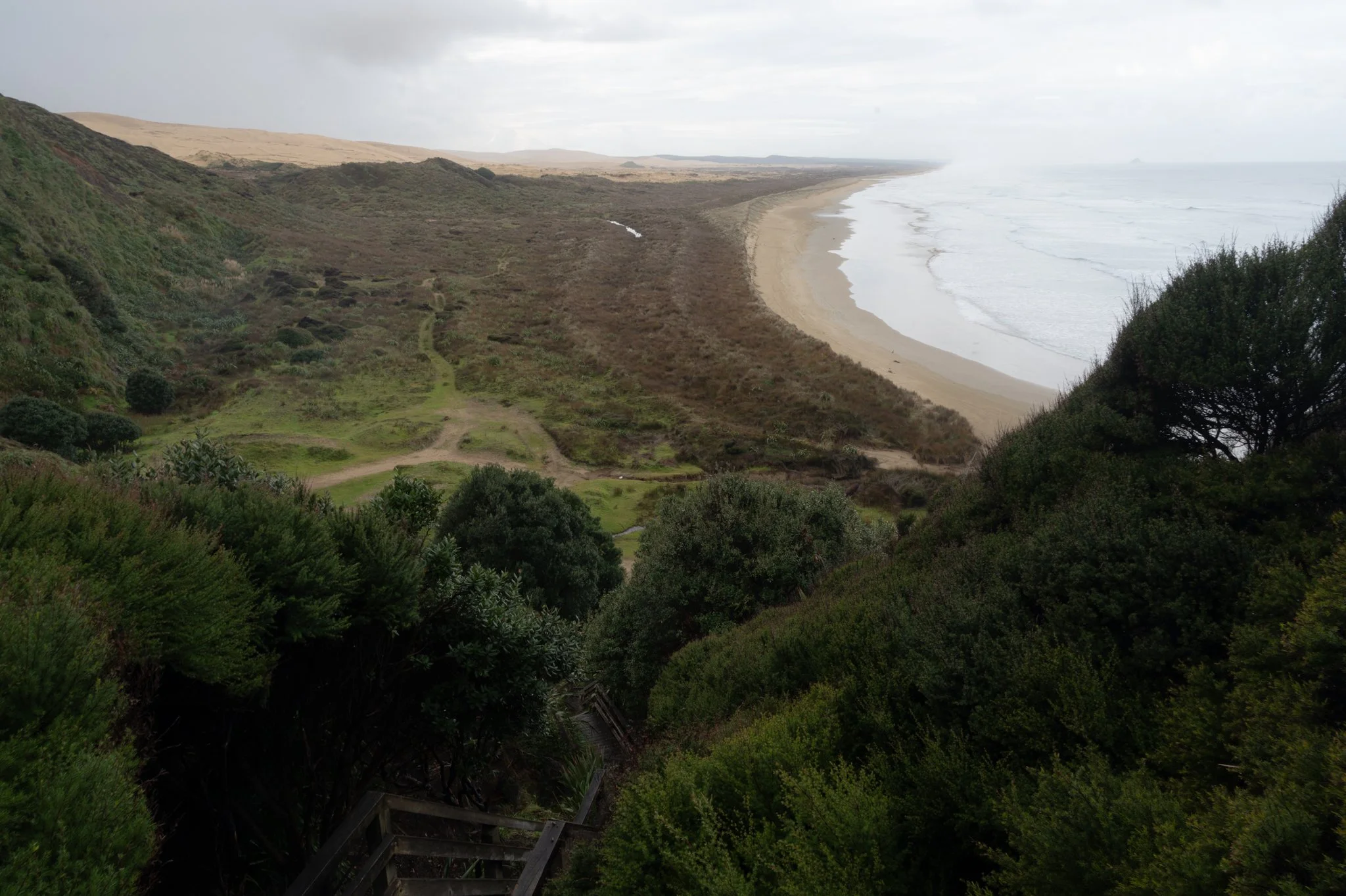 Ninety Mile Beach or Te Oneroa-a-Tōhē is a stretch of coastline that actually spans about 88 kilometres (55 miles), contrary to its name. 