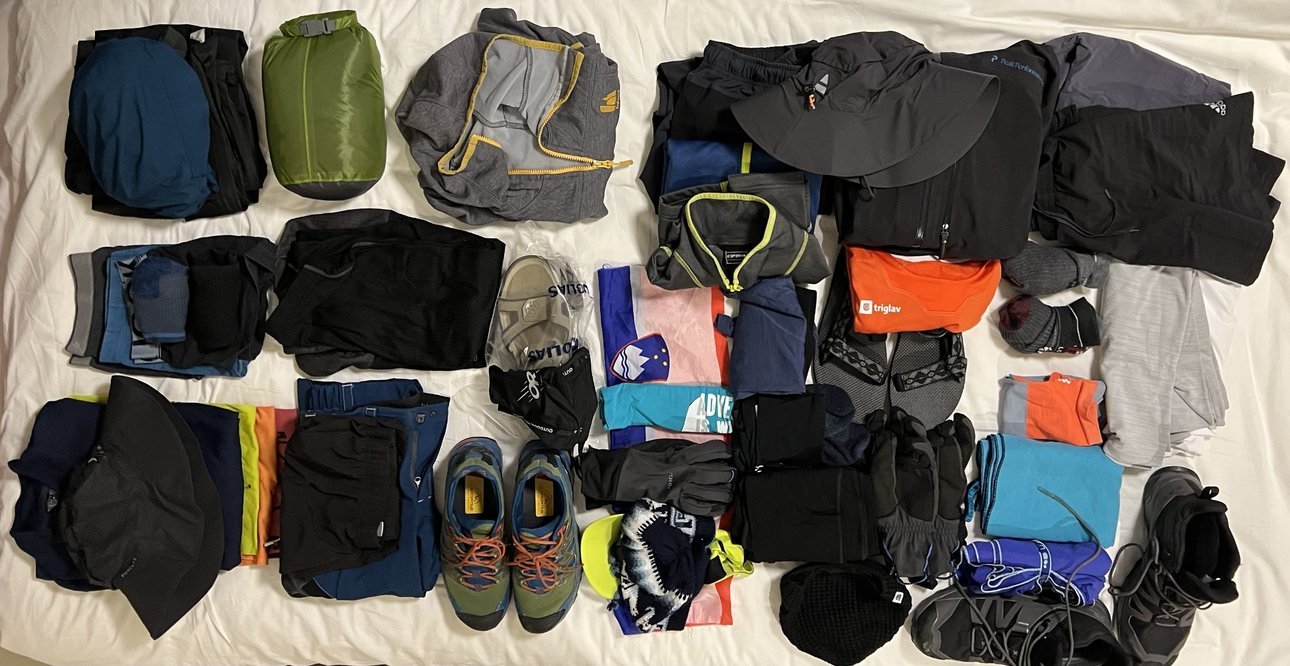 Clothes and shoes: as the weather in Patagonia is diverse and unpredictable we had to pack light yet warm cothes at the same time. I almost always pack a small Slovenian flag to carry it to mountain peaks around the world.
