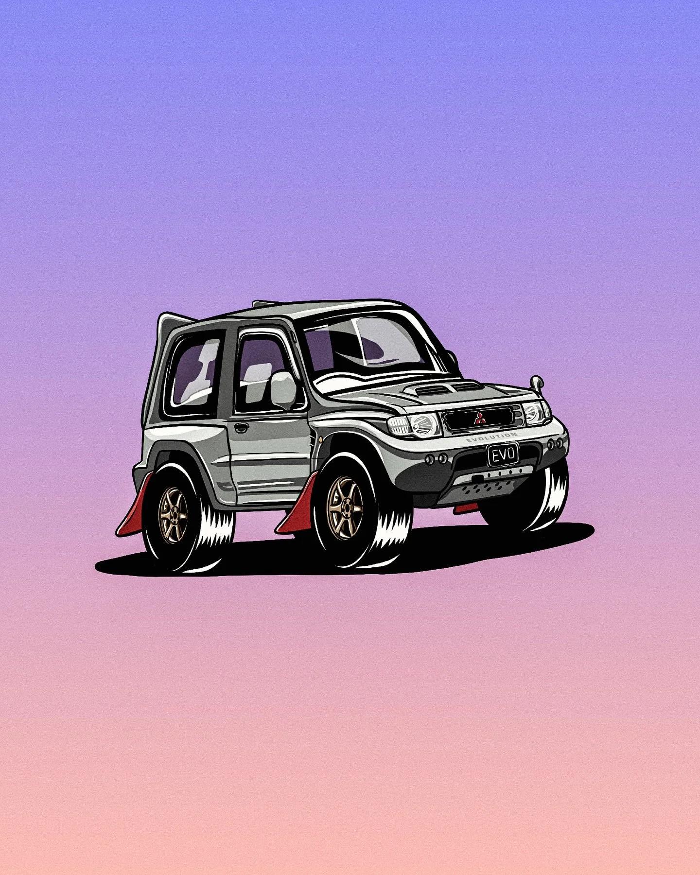 I drew a cool car #pajeroevolution