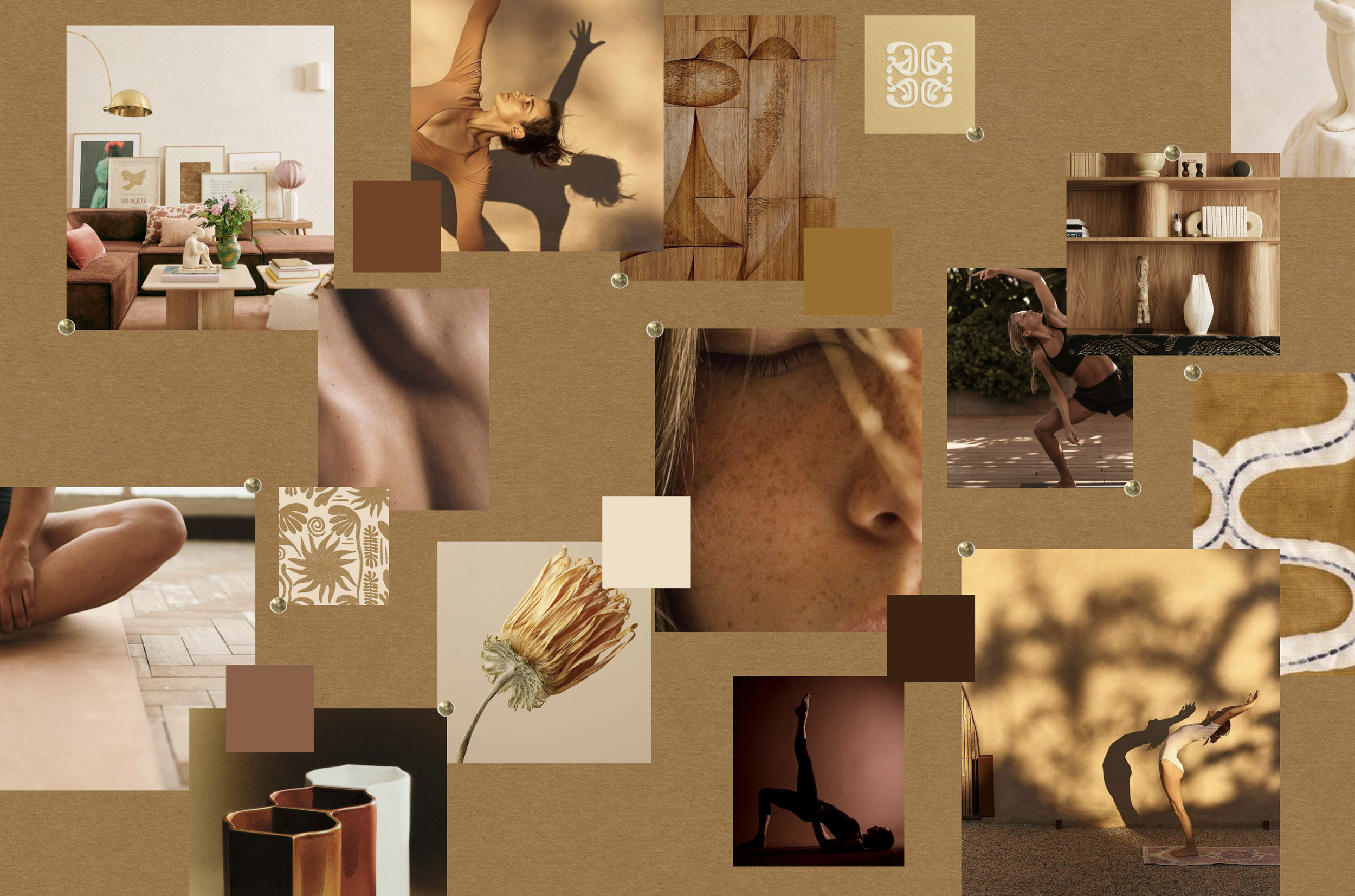 un moodboard de visuels d'inspirations pour une projet de création d'identité visuelle.