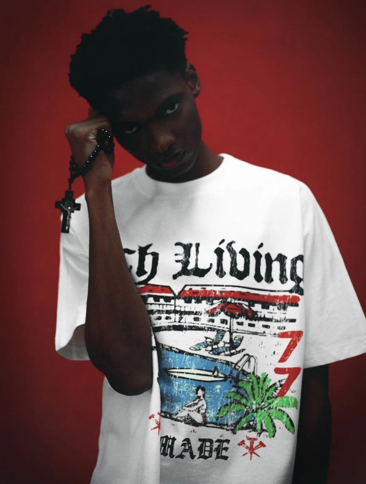 hand-painted red textured canvas backdrop for hire for photography and video shoots from Hollins Backdrops.