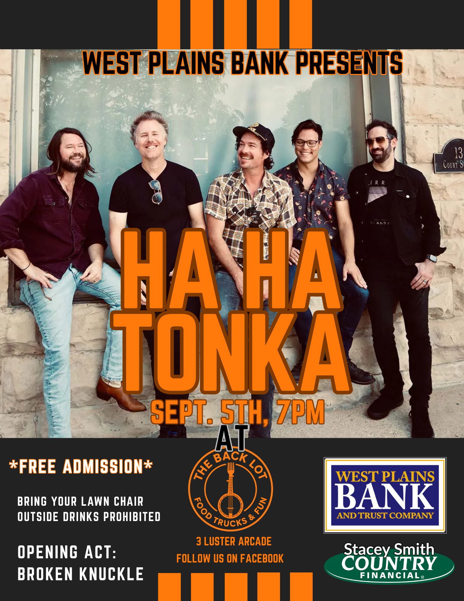Live Music – FREE Ha Ha Tonka concert @ The Back Lot, Luster Arcade