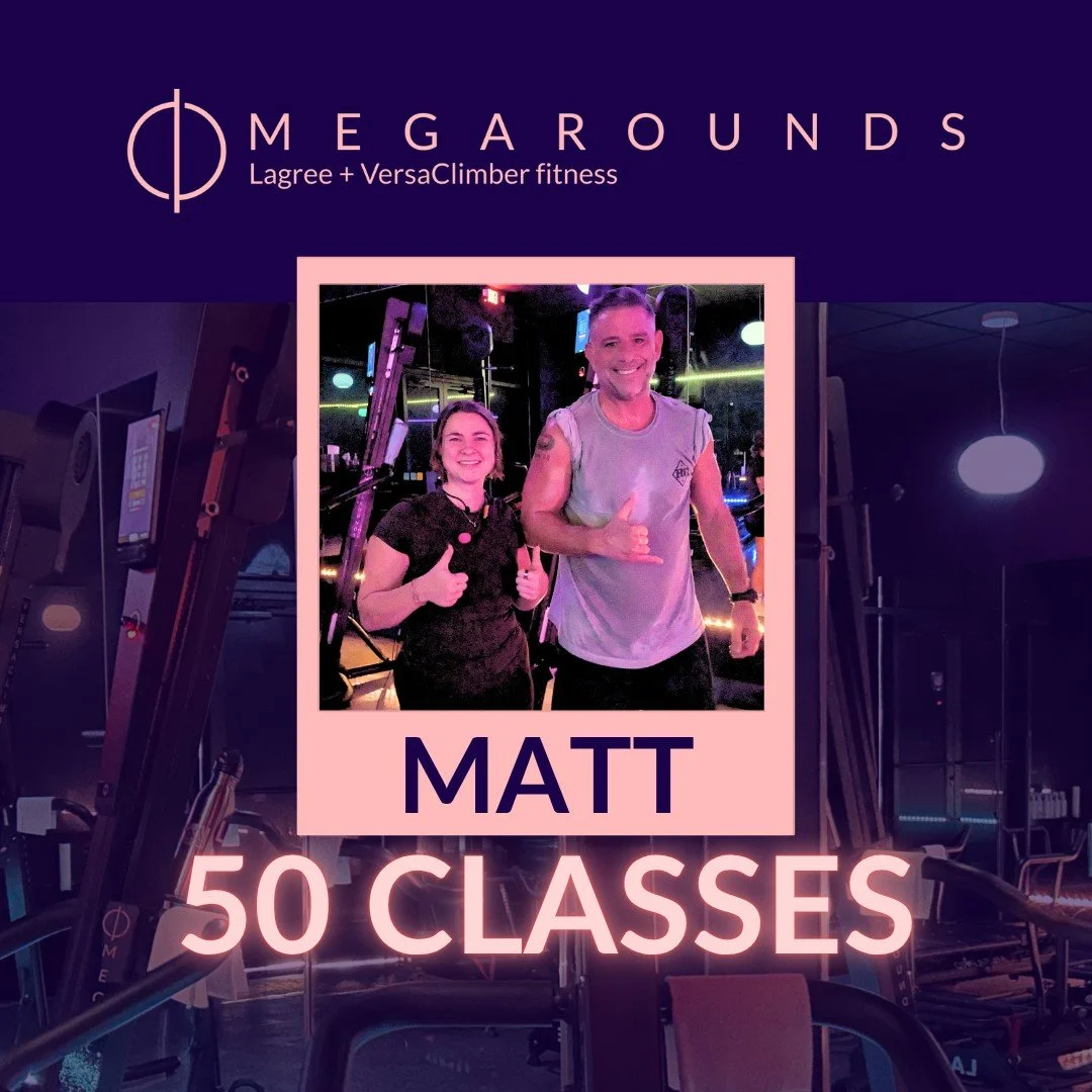Who crushed their 50th climb at MEGAROUNDS? 🚀 Massive congrats to MATT! That's 50 climbs AND about a million rounds of his fave - SQUATS! 

On his very first climb, Matt hit 1,600 feet. Today, he finished his Level 2 session at an absolutely insane 