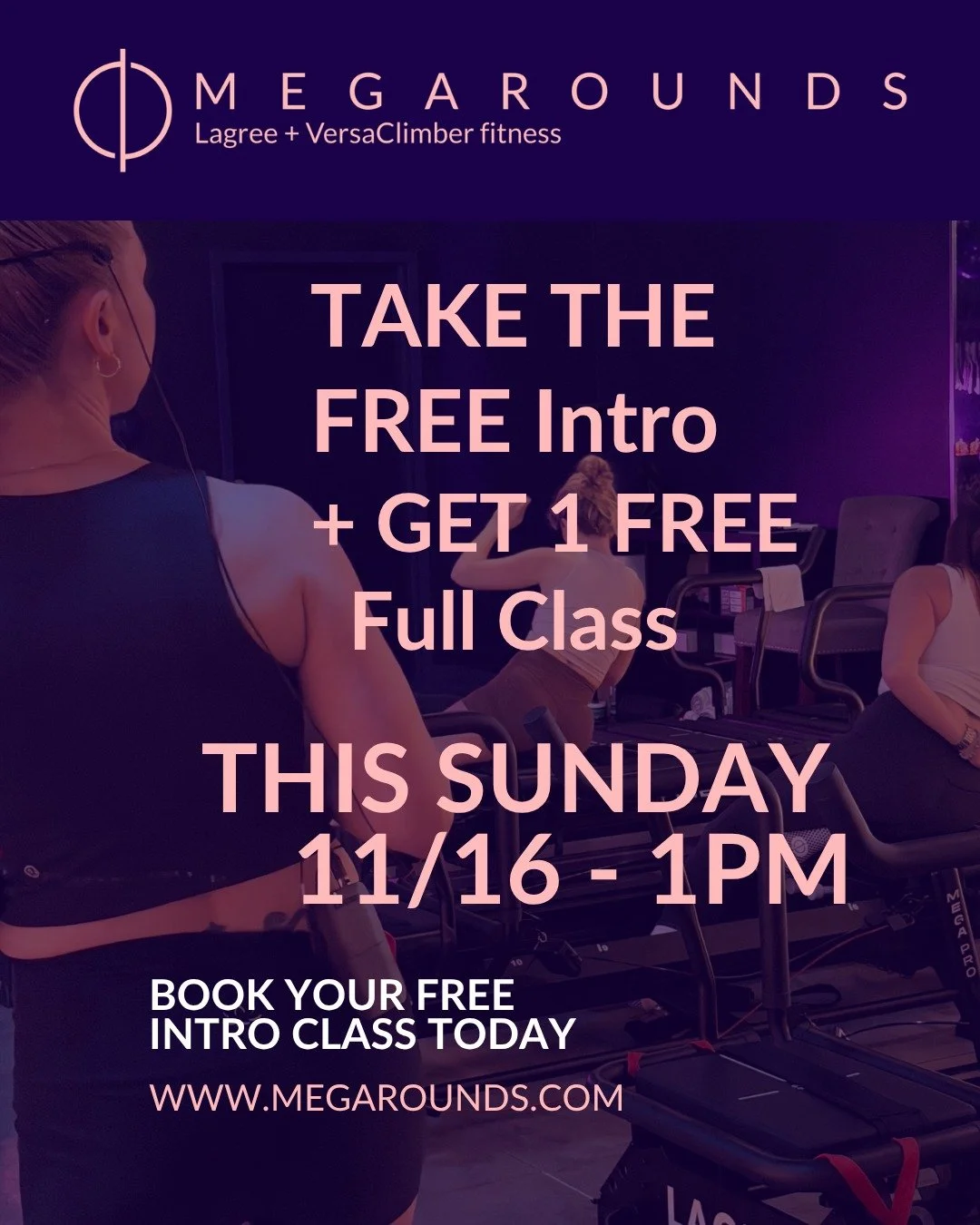 🚀 Intro Class Alert: Get Fit AF Now! 🚀

Staring at the Mega and Versa and thinking, &quot;I need that, buuuut... ?&quot; There are a million reasons to not go - but just what if YOU DID GO!  We got you during that first big step to a major workout 