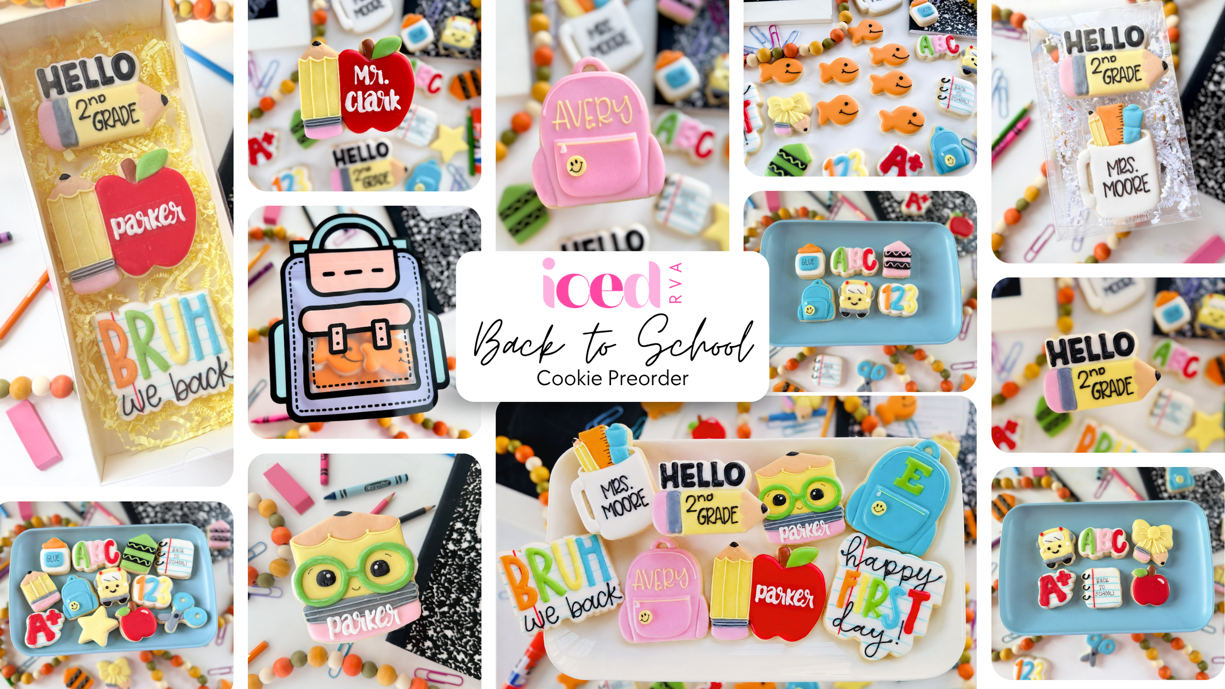 Personalized Back to School Cookie Preorder Options in Mechanicsville, VA. Cute options for teacher gifts or a sweet treat for your kids' first day of school.