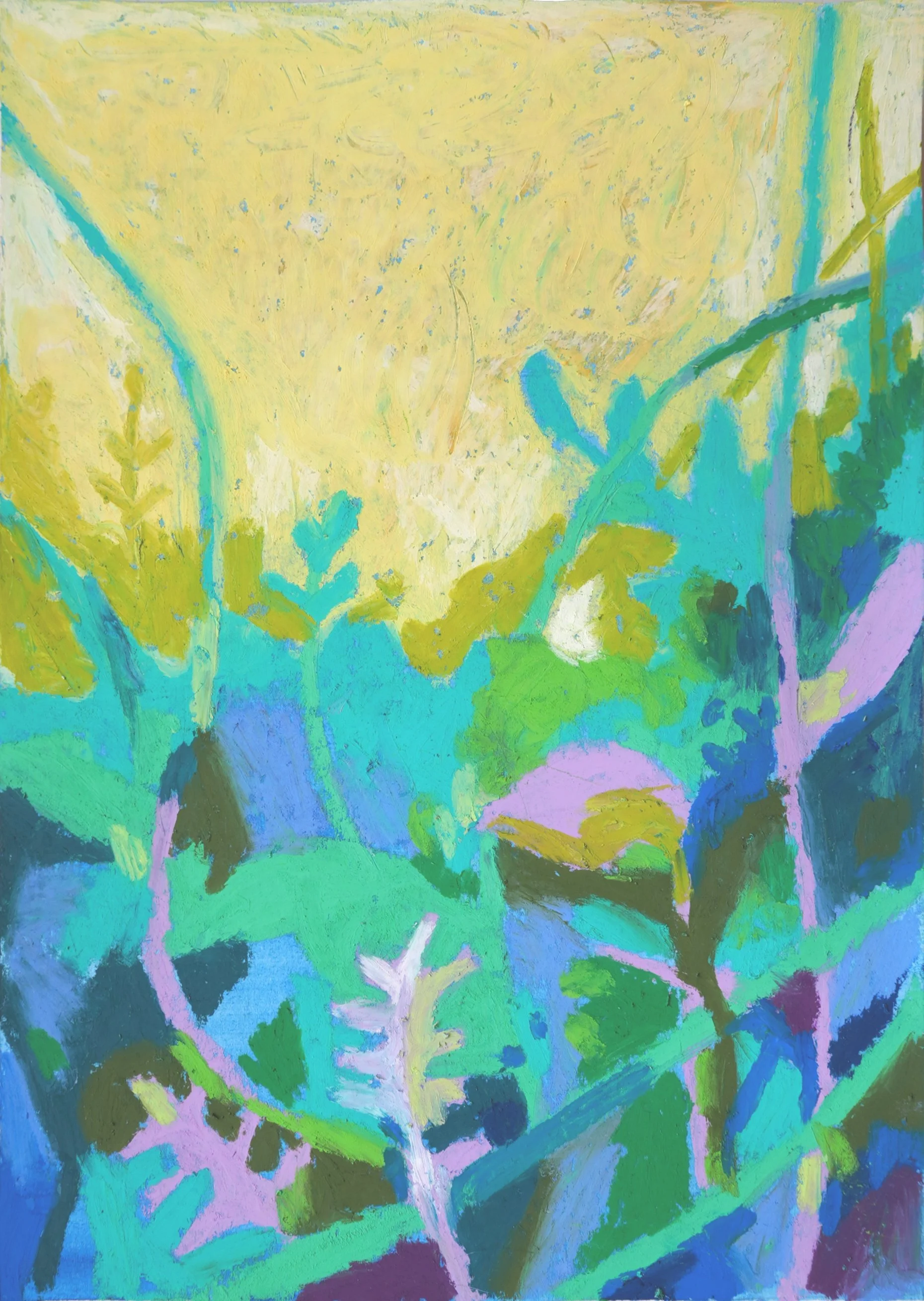 Morning Garden 
Oil pastel on paper 
13 × 18.5cm | 5.1 × 7.2 in 
£100