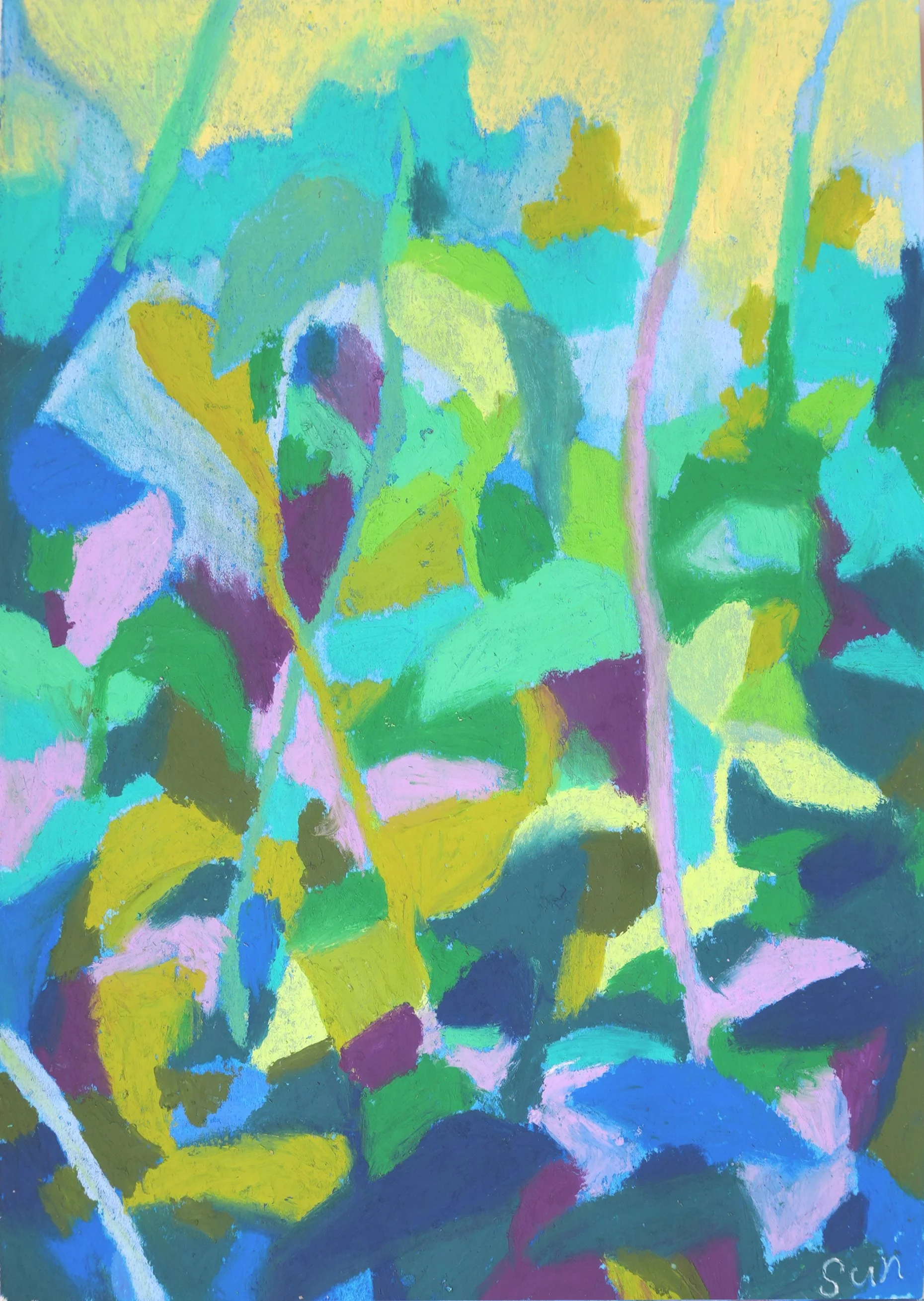 Sparrows Home 
Oil pastel on paper 
13 × 18.5cm | 5.1 × 7.2 in 
£100