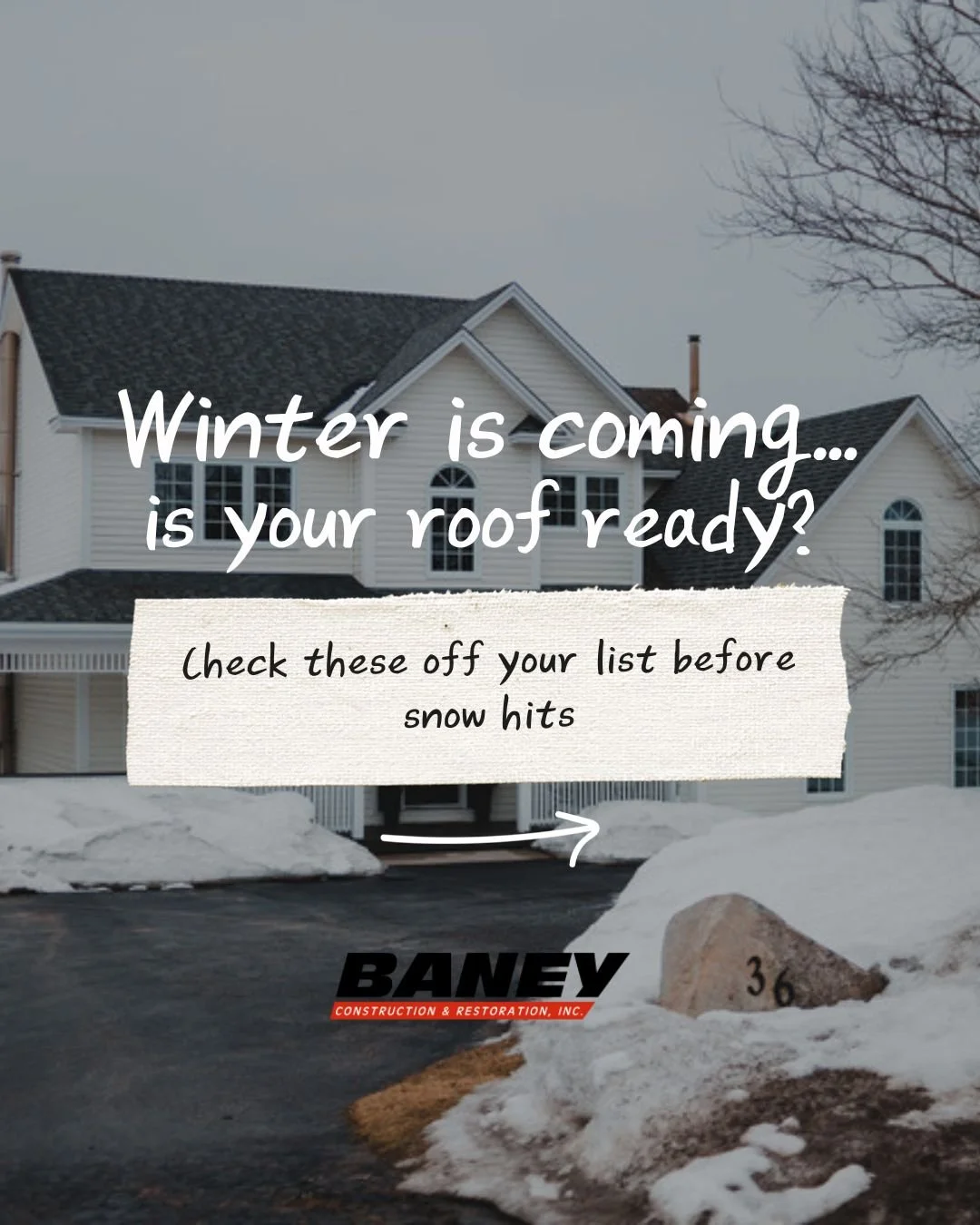 Winter is coming&hellip; is your roof ready? ❄️🏠
Ice, snow, and freezing temps can take a serious toll on your home if your roof isn&rsquo;t prepared.

Swipe for a Winter Roof Prep Checklist to help you avoid costly damage and keep your home protect