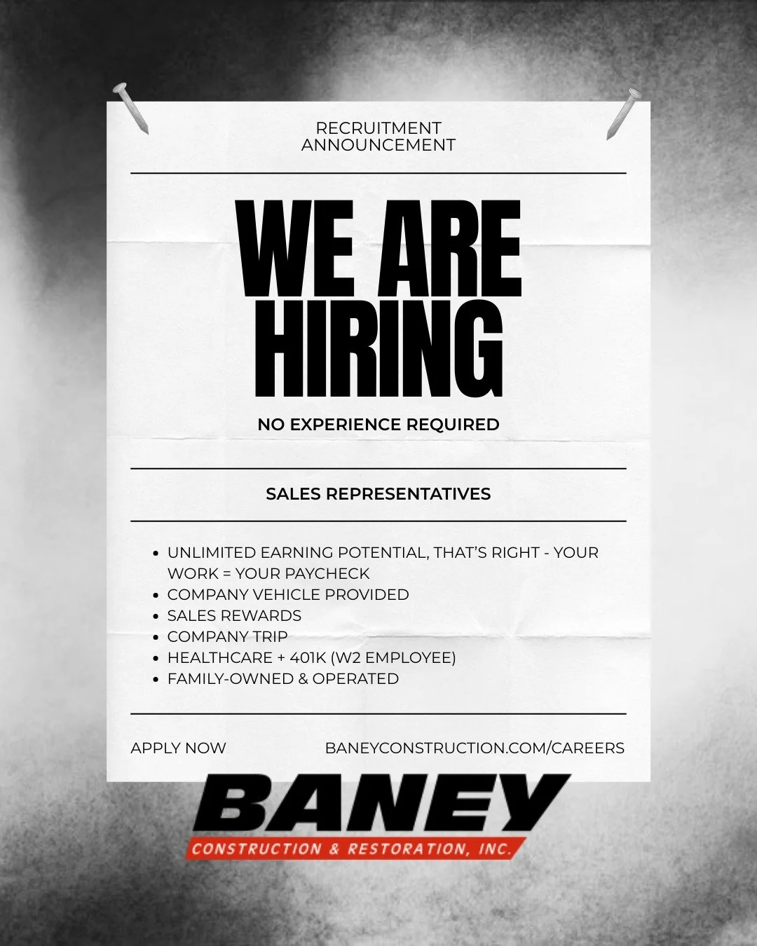 🚨 Spots are filling fast!

We&rsquo;re closing in on a full roster for 2026 and only have a handful of spots left. If you want unlimited earning potential, a company vehicle, and a team that actually rewards your hustle, this is your sign. Don't let