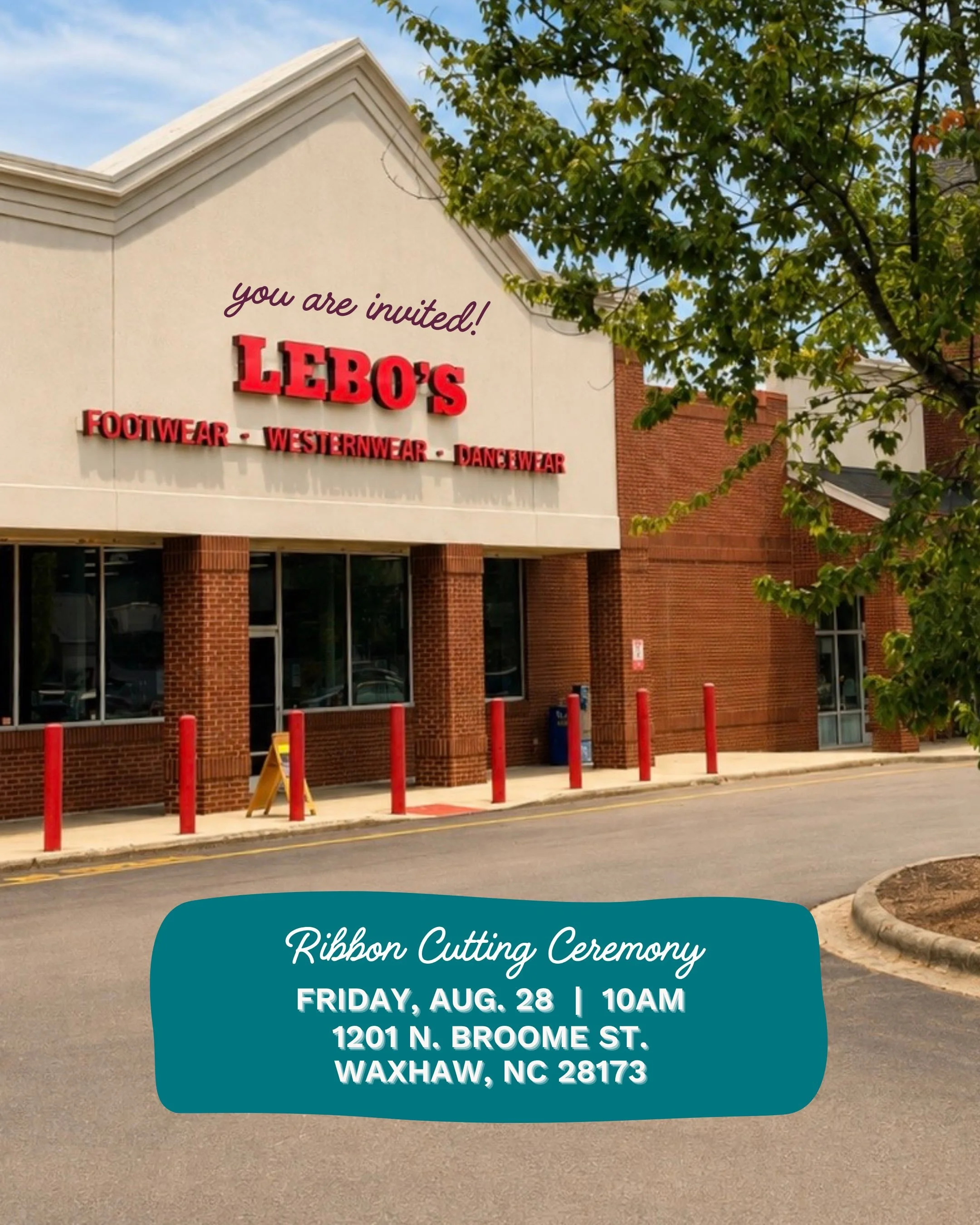 🎉 Tomorrow&rsquo;s the day &mdash; come help us give Lebo&rsquo;s a big Waxhaw welcome!

You may have already stopped in while the Lebo&rsquo;s team has been open &amp; getting settled over the past couple of months &mdash; but this weekend makes it