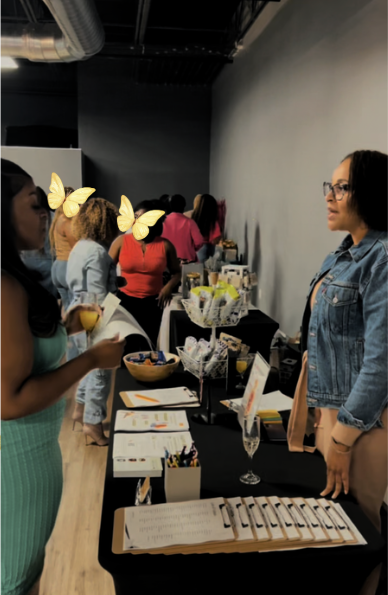 Vendor at 40 Won: Courageously and Confidently Conquering Our Hair, Skin, and Wellness Meet-Up, hosted by Ebony Stroder. I was invited as a vendor and guest speaker.