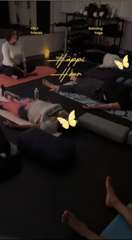 Teaching a Yin yoga class @ Maven Space.